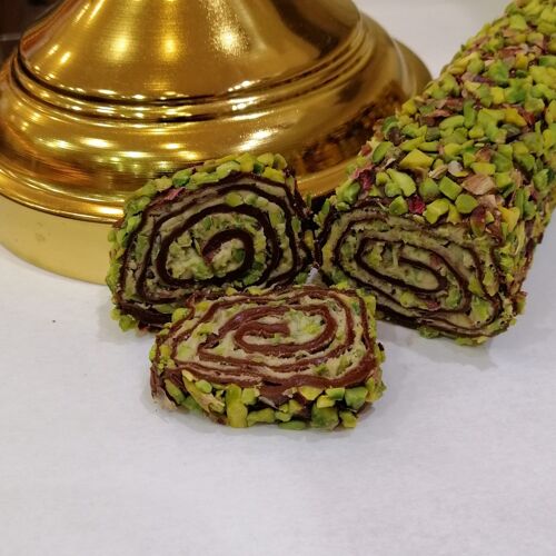 Pistachio with Jasmine Roll Turkish Delight - 100 Gr