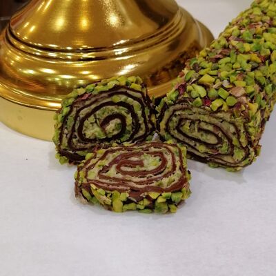 Pistachio with Jasmine Roll Turkish Delight - 500 Gr