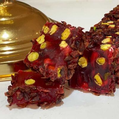 Pomegranate Red Current Square Turkish Delight - 250 Gr