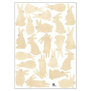 Sticker décoratif délicat lapin aquarelle 6