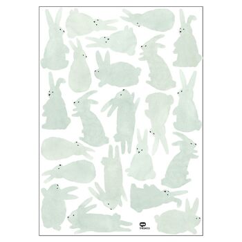 Sticker décoratif délicat lapin aquarelle 9
