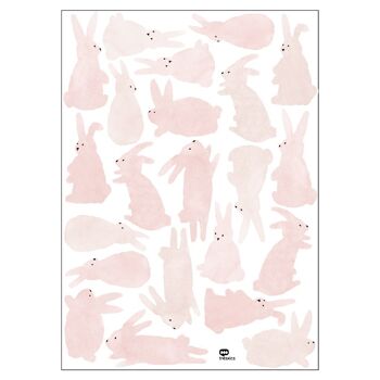 Sticker décoratif délicat lapin aquarelle 15