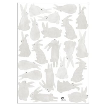 Sticker décoratif délicat lapin aquarelle 18