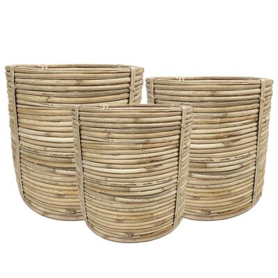 May baskets set of 3 22+26+30 cm nature