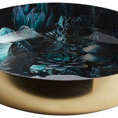 Cinthum bowl iron 22x5.5 cm blue/green