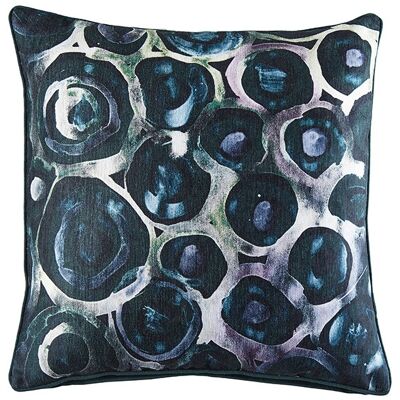 Cirkle velvet cushion poly 50x50 cm black/blue/green