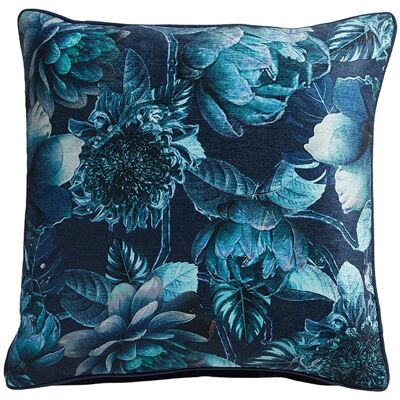 Cinthum cushion poly. velvet 50x50 cm blue/green