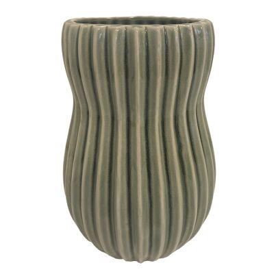 Ziggy pot / vase cera 14x14x20,5 cm green