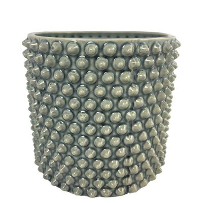 Hedgehog pot cera 12x12 cm grey