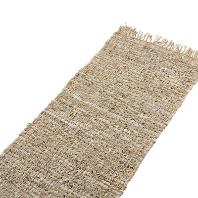 Jute leather rug 60x90 cm green stone