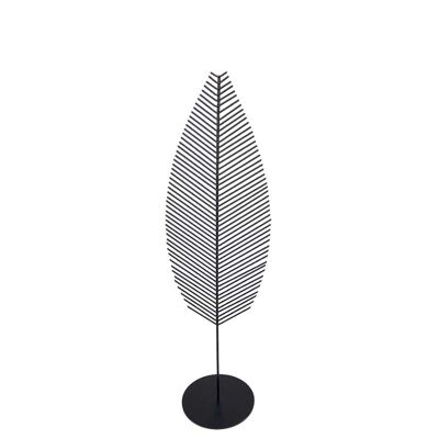 Alexia leaf sculpture metal 15.5x12x49 cm black