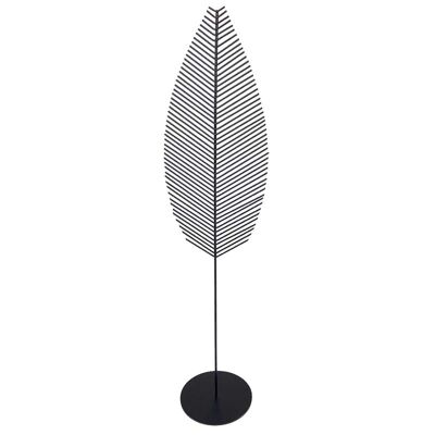 Alexia leaf sculpture metal 15.5x12x62 cm black