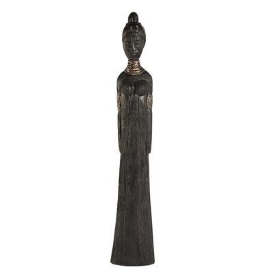 Lady sculpture mango 10.5x7x62.5 cm black