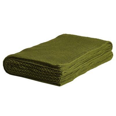 Coco throw 100% cott. 130x180 moss green