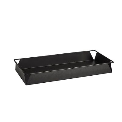 Fold tray met. rect set of 2 40x20x5 cm / 46x23x5 cm black