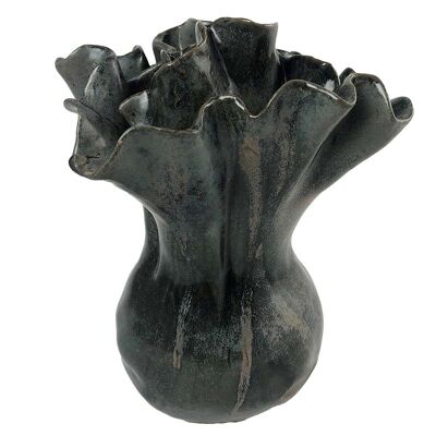 Dahlia vase stoneware 19,2x18,8x23,5 cm grey