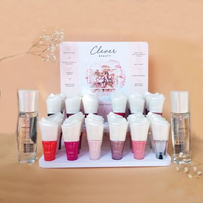 LAST UNITS - Natural nail polish pack - display included - CLEVER BEAUTY