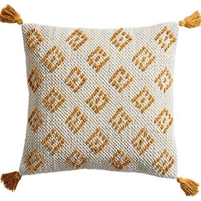 Octus cushion cott. 45x45 cm nature/yellow