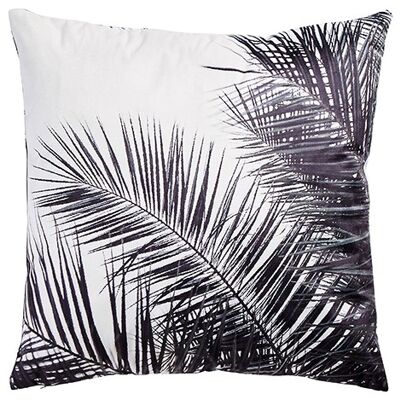 Palmam cushion poly. 50x50 cm white/black