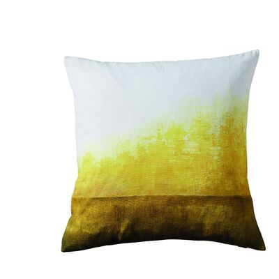 Horizon cushion 100% cotton 50x50 cm yellow/white