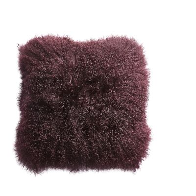 Tibetan cushion lamb 45x45 cm burgundy