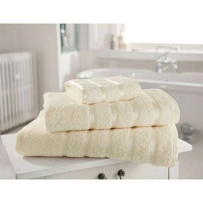 100% Egyptian Cotton Hand Face Bath Bale Towels Jumbo Sheet Satin Stripe - Cream-kensington 4pc face towel
