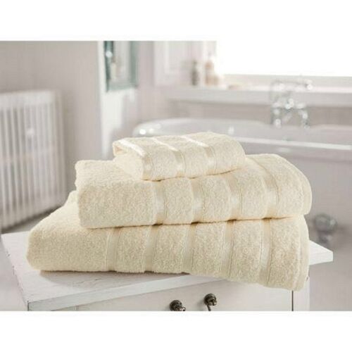 100% Egyptian Cotton Hand Face Bath Bale Towels Jumbo Sheet Satin Stripe - Cream-kensington 2pc bath towel