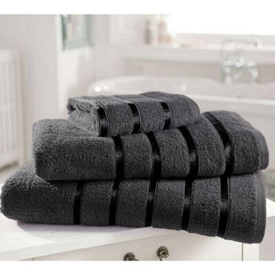 100% Egyptian Cotton Hand Face Bath Bale Towels Jumbo Sheet Satin Stripe - Dark-grey-kensington 4pc face towel