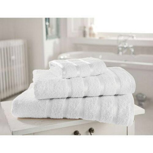 100% Egyptian Cotton Hand Face Bath Bale Towels Jumbo Sheet Satin Stripe - White-kensington 4pc face towel