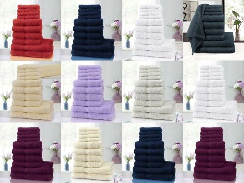 10pc 100% Luxury Egyptian Cotton Towel Set - Charcoal\Grey
