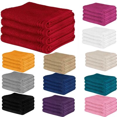4 X Pc Wilsford Bath Sheet 100% Cotton 500 Gsm Bathsheet Bale Towel - Red