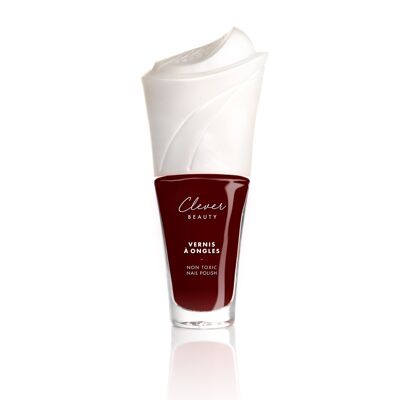 Natural nail polish - black cherry red - CLEVER BEAUTY