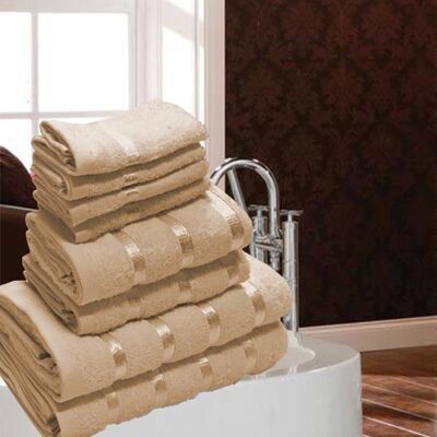 8 pc Egyptian Towels Bale Set 100% Egyptian Cotton - Boston beige tan, boston black, boston brown mocha, boston cream, boston dark grey, boston red, boston royal blue, boston silver grey, boston teal, boston white Boston-beige-tan