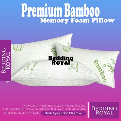 Bamboo Memory Foam Pillows Firm Neck Support Anti Allergy Pillow