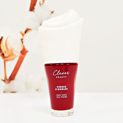 Natural nail polish - burgundy - CLEVER BEAUTY