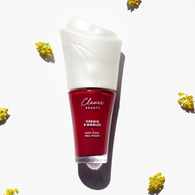 Natural nail polish - raspberry burgundy - CLEVER BEAUTY