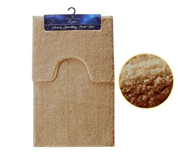 Tapis de bain brillant et tapis de piédestal Tapis de bain 2 pièces scintillant - Rose 2