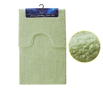 Tapis de bain brillant et tapis de piédestal Tapis de bain 2 pièces scintillant - Rose 7