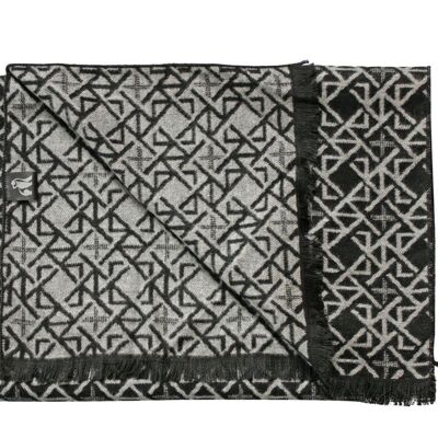 Black and White Squares Bamboo Scarf
