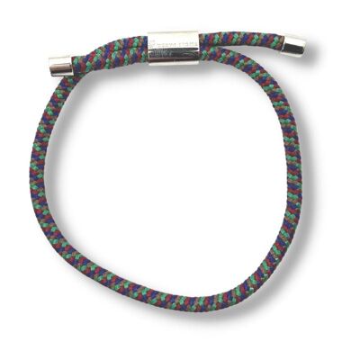 Woven Bracelet - Green / Blue Zigzag