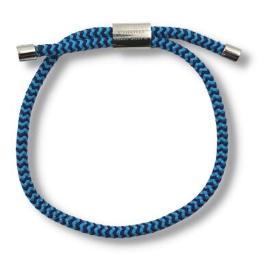 Woven Bracelet - Sky Blue Zigzag