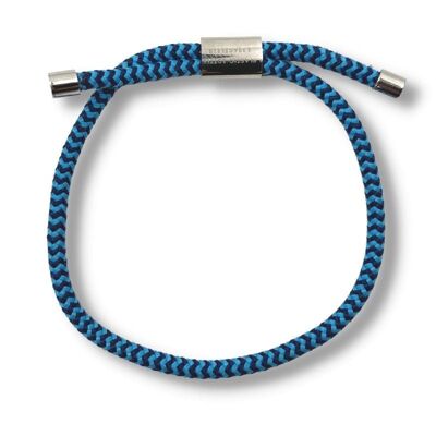 Woven Bracelet - Sky Blue Zigzag