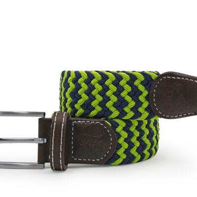 Woven Belt - Lime Green Zigzag