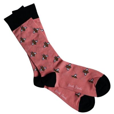 Pink Bumblebee Bamboo Socks (3 pairs) S