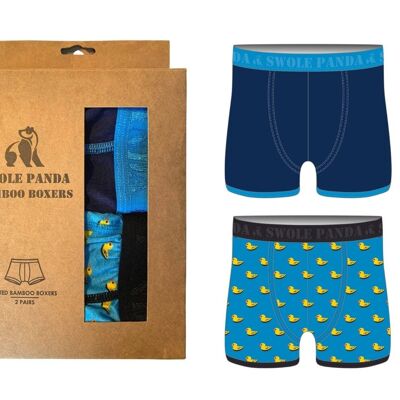 Bamboo Boxer Twin Pack - Blue & Ducks