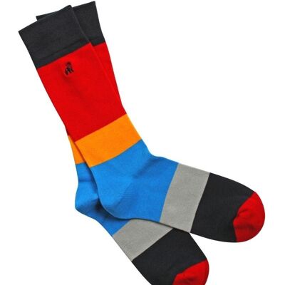 Red Large Stripe Socks (3 pairs)