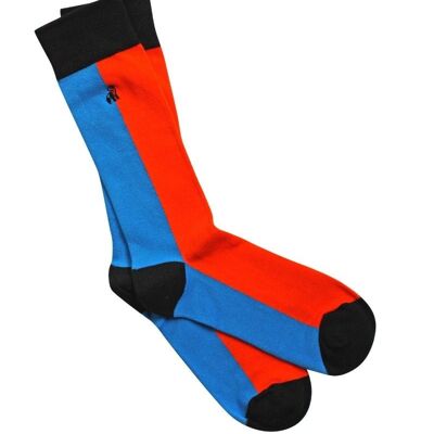 Orange / Blue Vertical Stripe Socks (3 pairs)