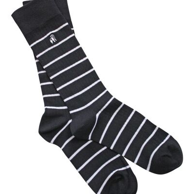 Navy / White Stripe Bamboo Socks (3 pairs)