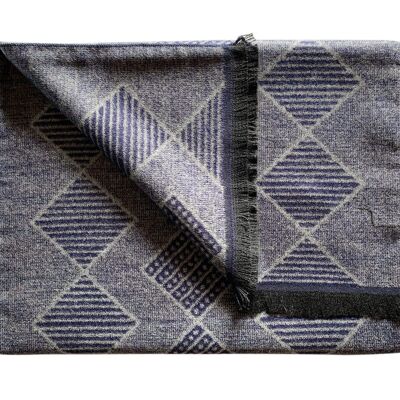 Blue Diamond and Stripe Bamboo Scarf