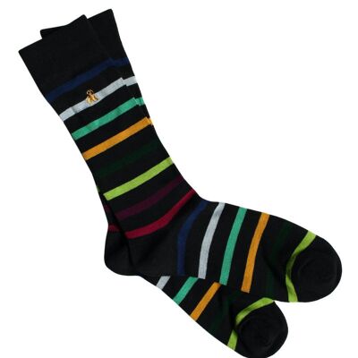 Navy Small Striped Bamboo Socks (3 pairs)